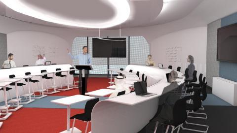 Render of conference room at the Sinnovate technology hub in Saudi Arabia